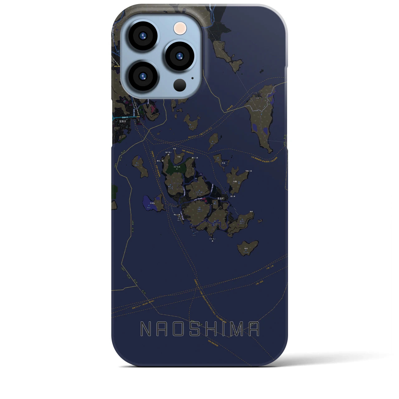 【直島（香川県）】地図柄iPhoneケース（バックカバータイプ）