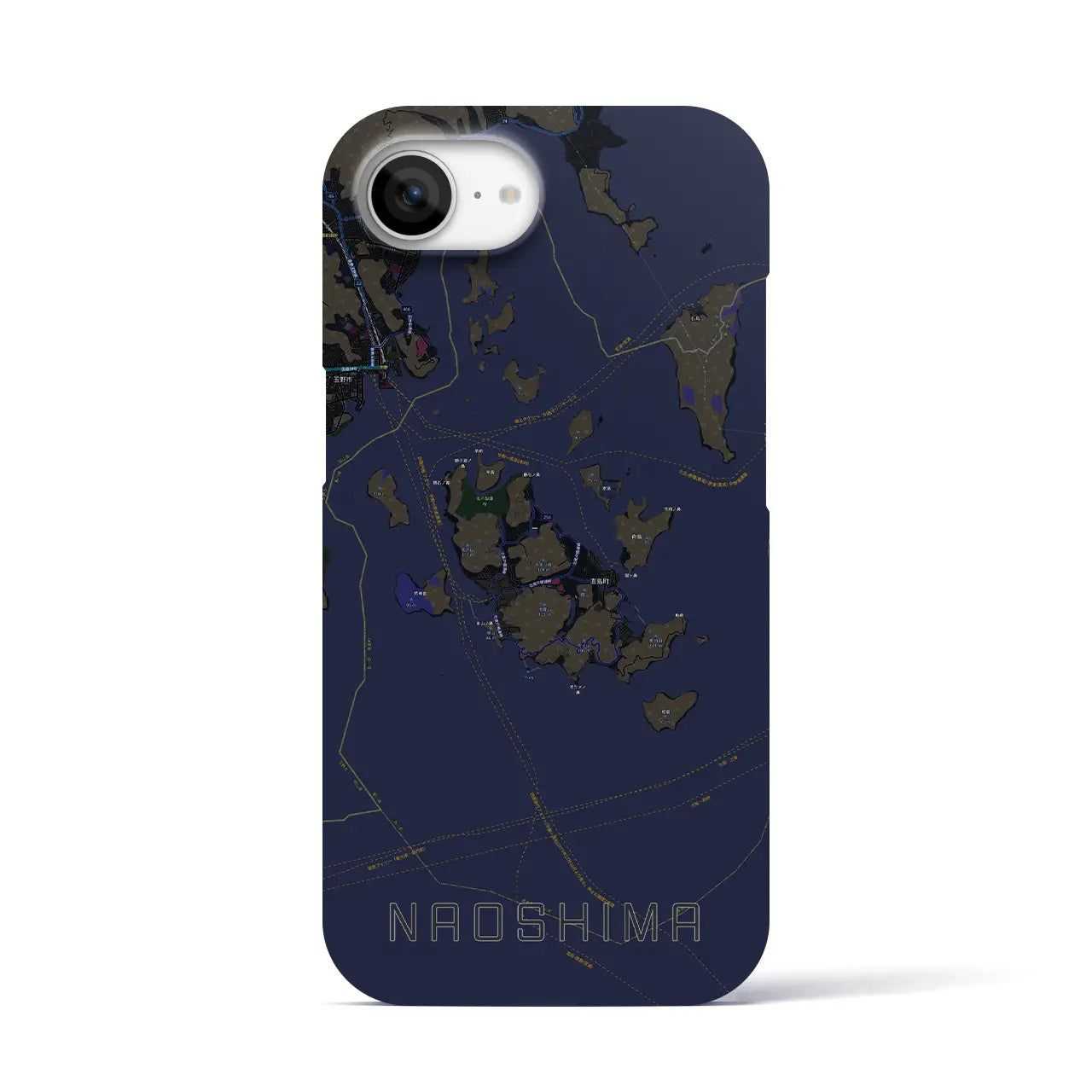 【直島（香川県）】地図柄iPhoneケース（バックカバータイプ）
