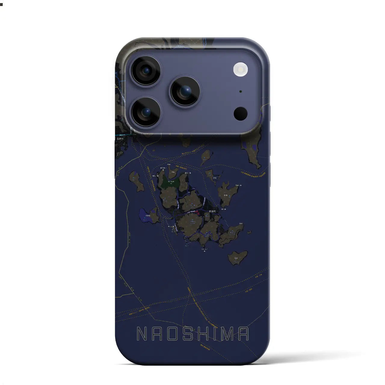 【直島（香川県）】地図柄iPhoneケース（バックカバータイプ）