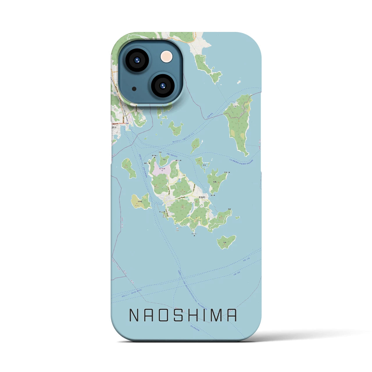 【直島（香川県）】地図柄iPhoneケース（バックカバータイプ）