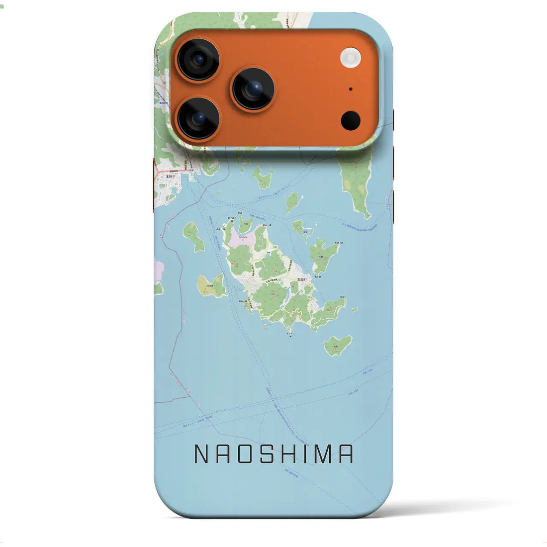 【直島（香川県）】地図柄iPhoneケース（バックカバータイプ）ブラック・iPhone 17 Pro Max 用