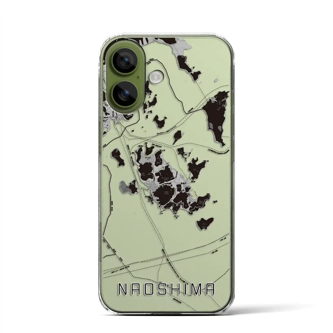 【直島(香川県)】地図柄iPhoneケース(クリアタイプ)モノトーン・iPhone 17 Pro Max 用