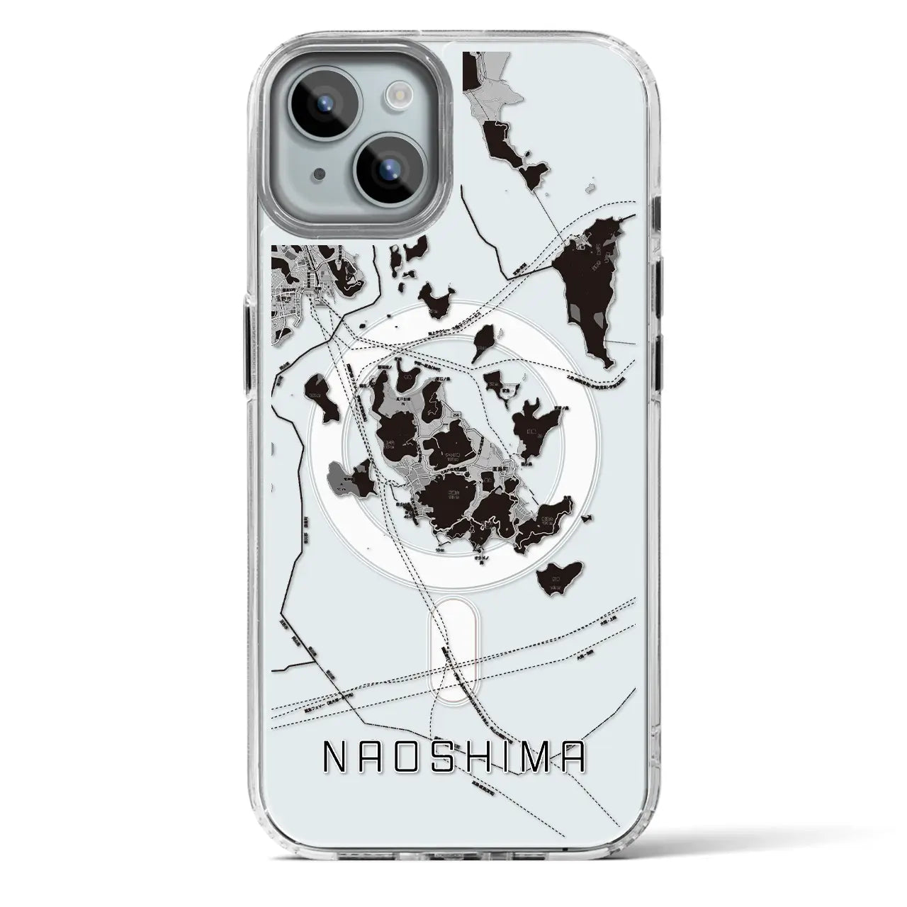 【直島（香川県）】地図柄iPhoneケース（MagSafeタイプ）