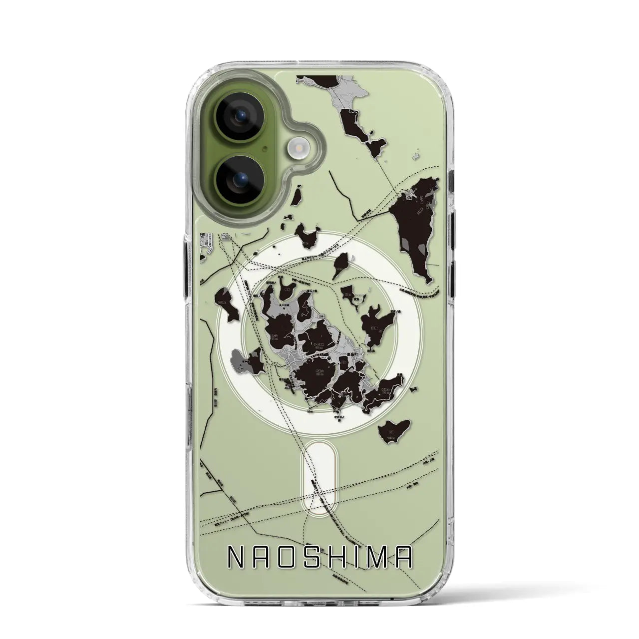 【直島（香川県）】地図柄iPhoneケース（MagSafeタイプ）