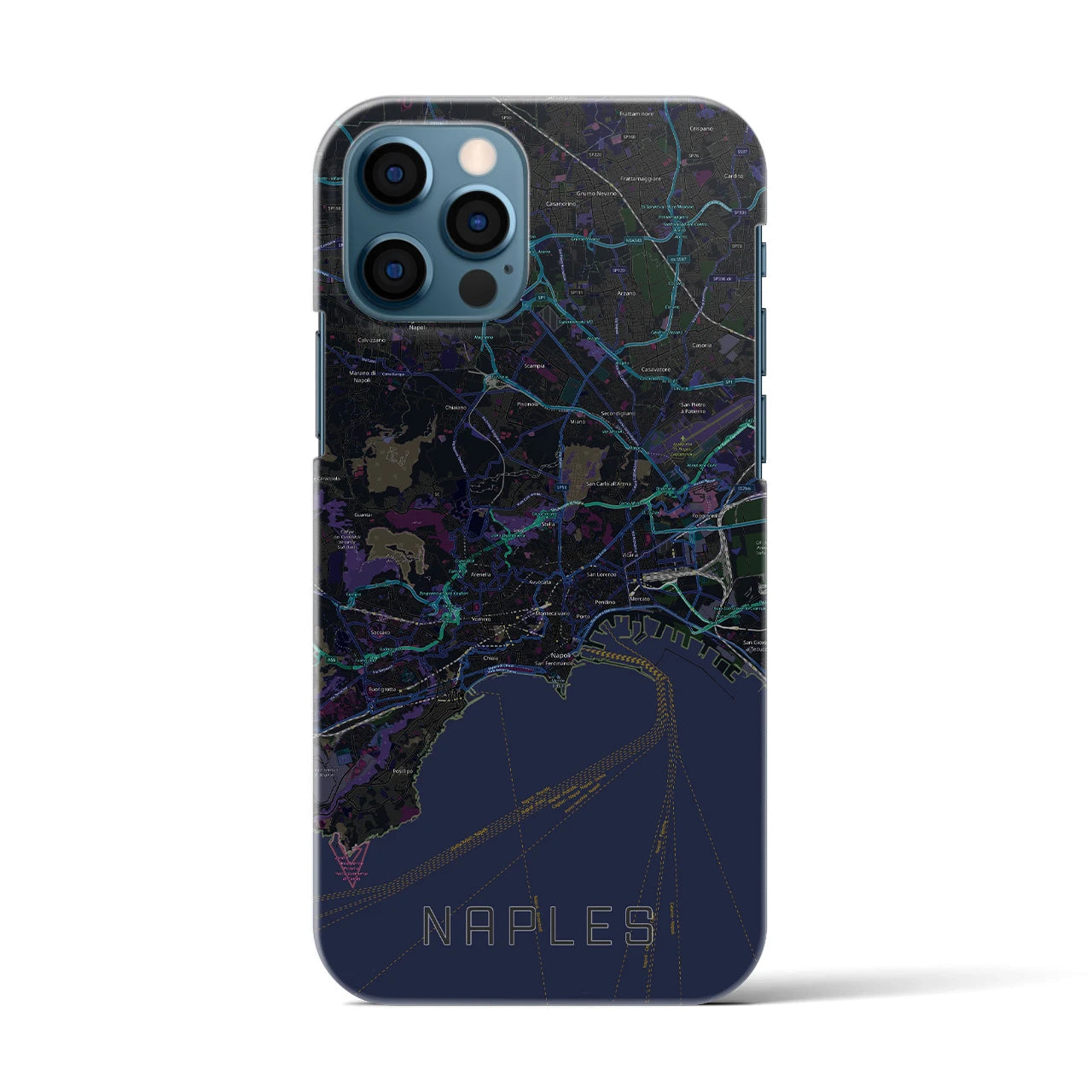 【ナポリ（イタリア）】地図柄iPhoneケース（バックカバータイプ）