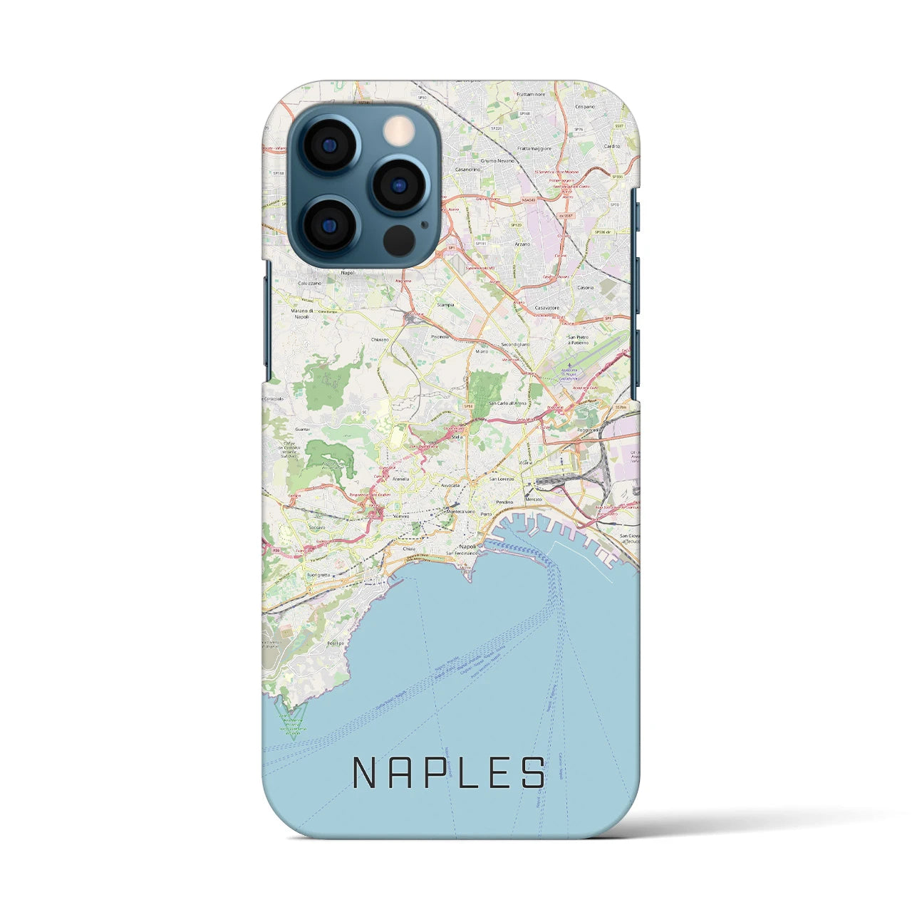 【ナポリ（イタリア）】地図柄iPhoneケース（バックカバータイプ）