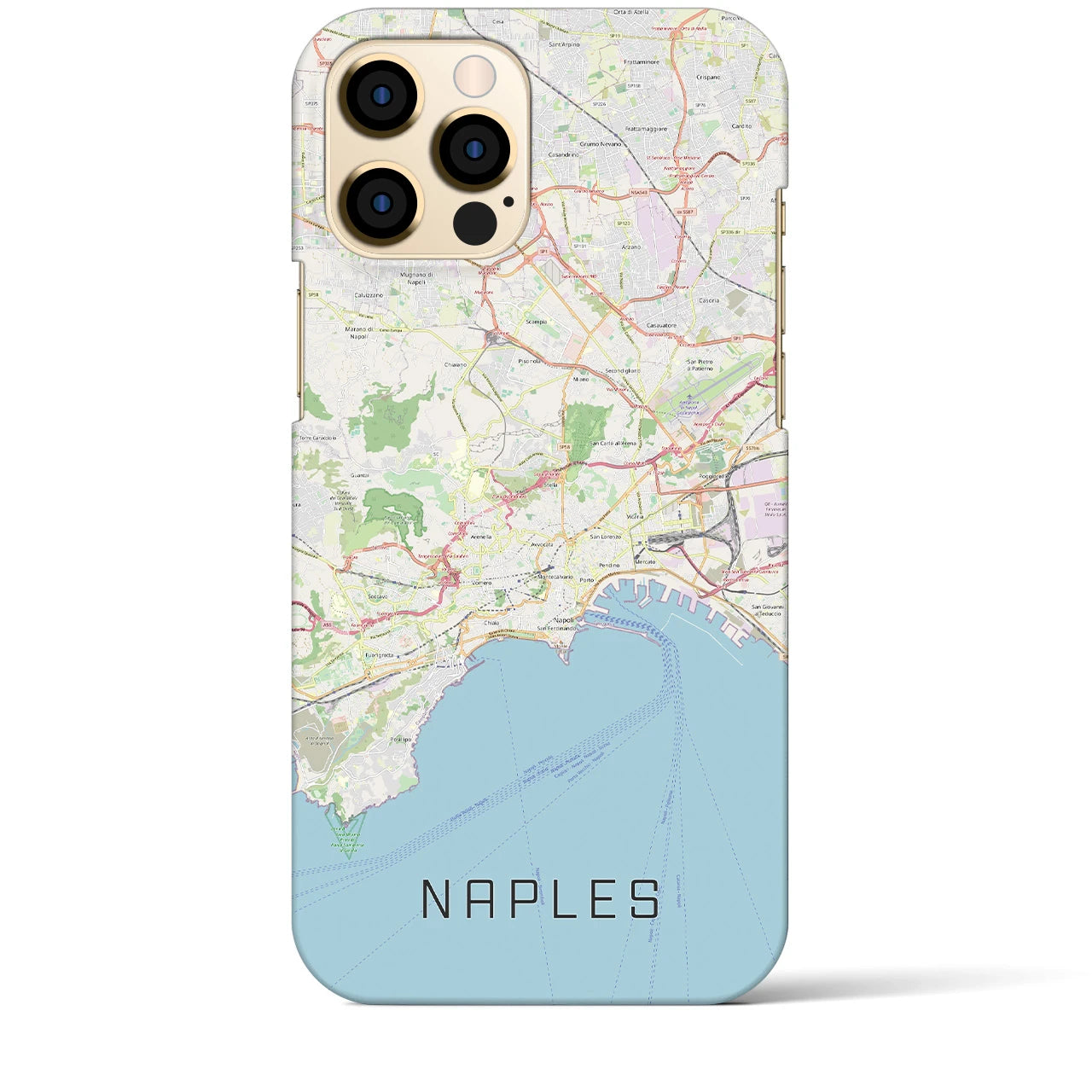 【ナポリ（イタリア）】地図柄iPhoneケース（バックカバータイプ）