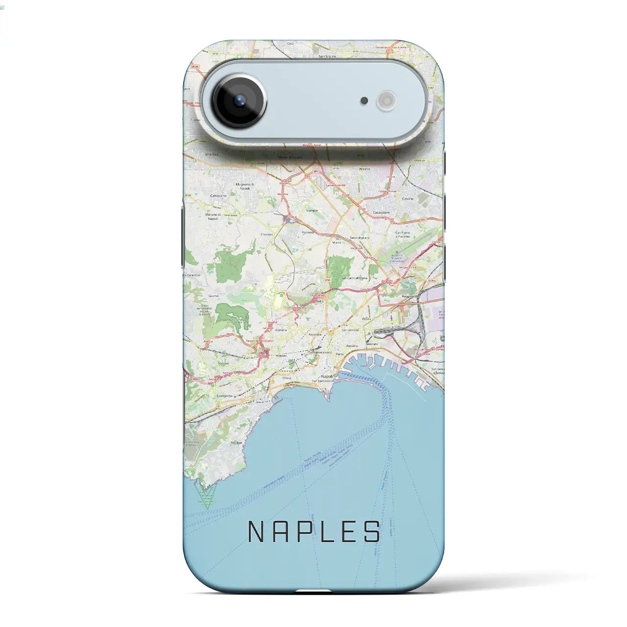 【ナポリ（イタリア）】地図柄iPhoneケース（バックカバータイプ）