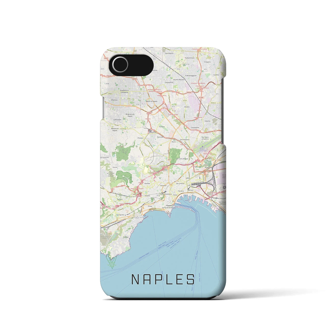 【ナポリ（イタリア）】地図柄iPhoneケース（バックカバータイプ）