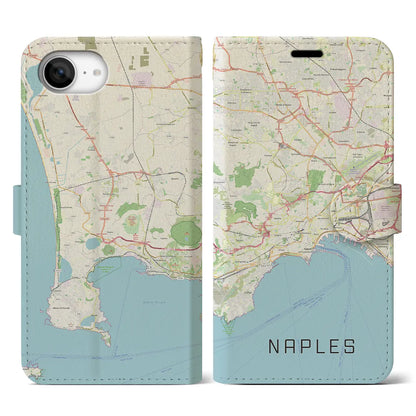 【ナポリ（イタリア）】地図柄iPhoneケース（手帳タイプ）