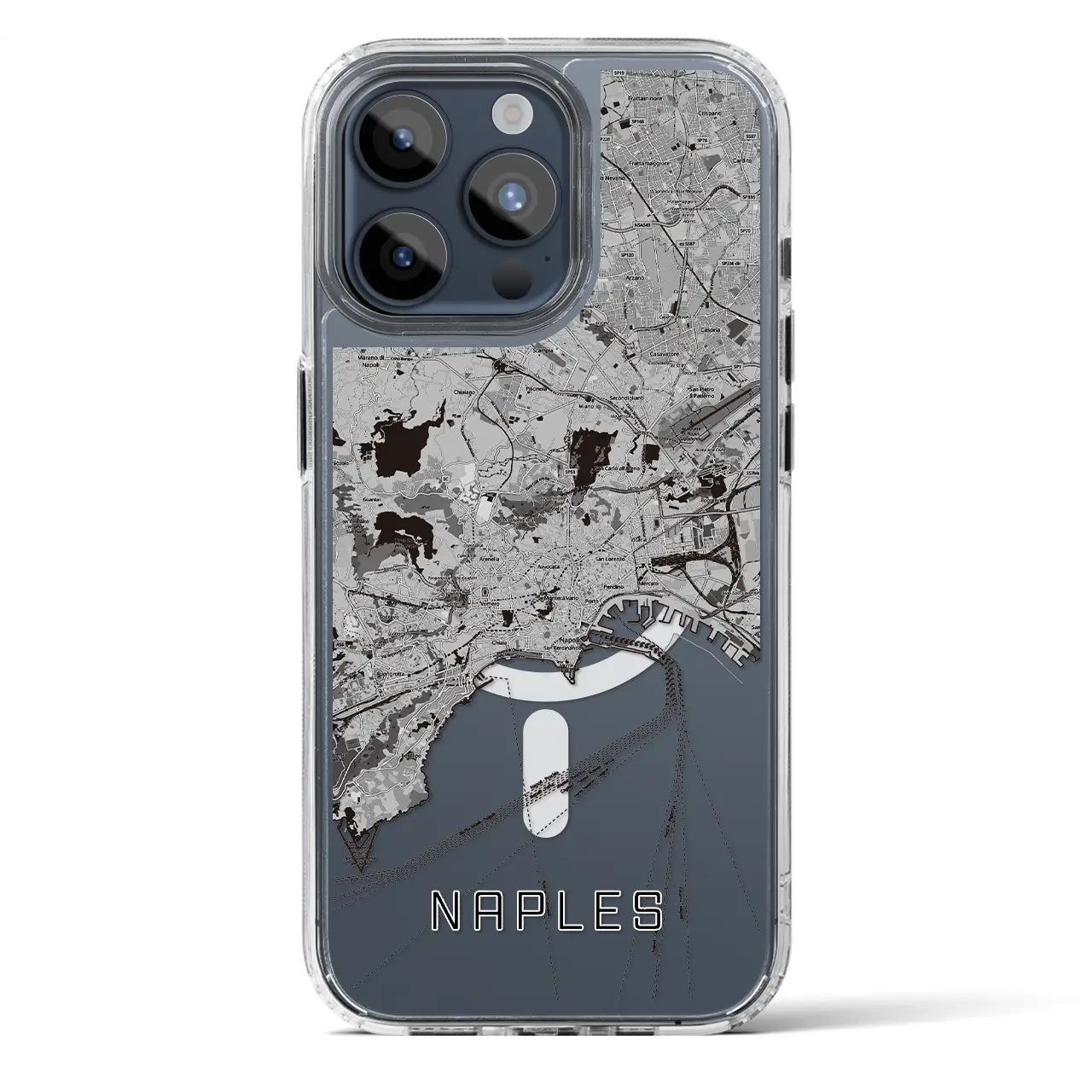 【ナポリ（イタリア）】地図柄iPhoneケース（MagSafeタイプ）