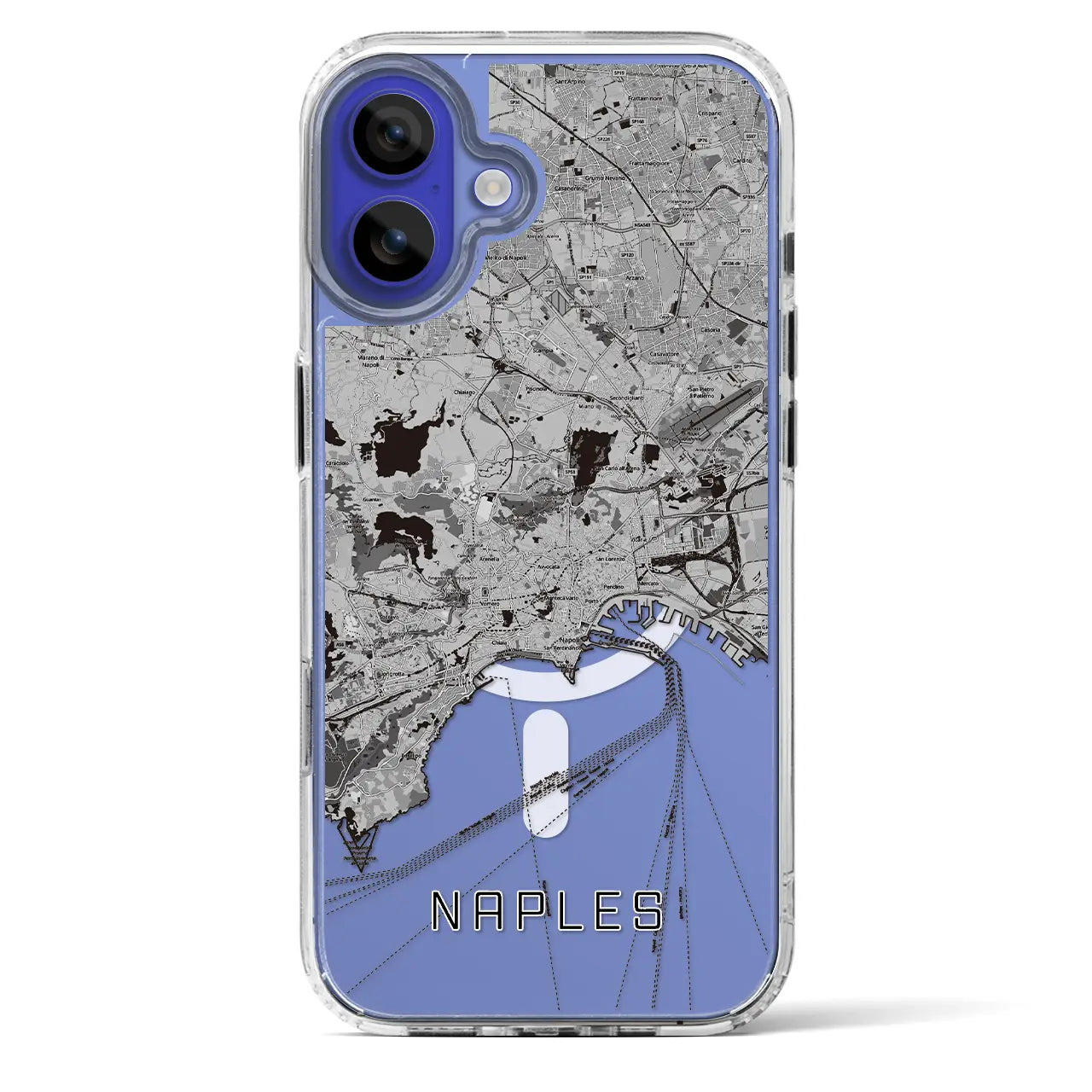 【ナポリ（イタリア）】地図柄iPhoneケース（MagSafeタイプ）
