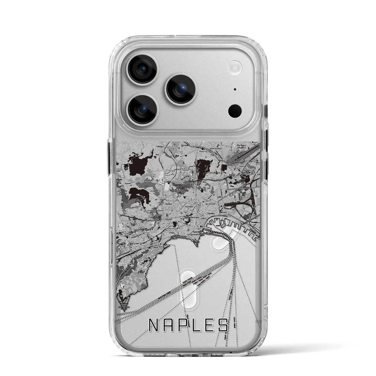 【ナポリ（イタリア）】地図柄iPhoneケース（MagSafeタイプ）