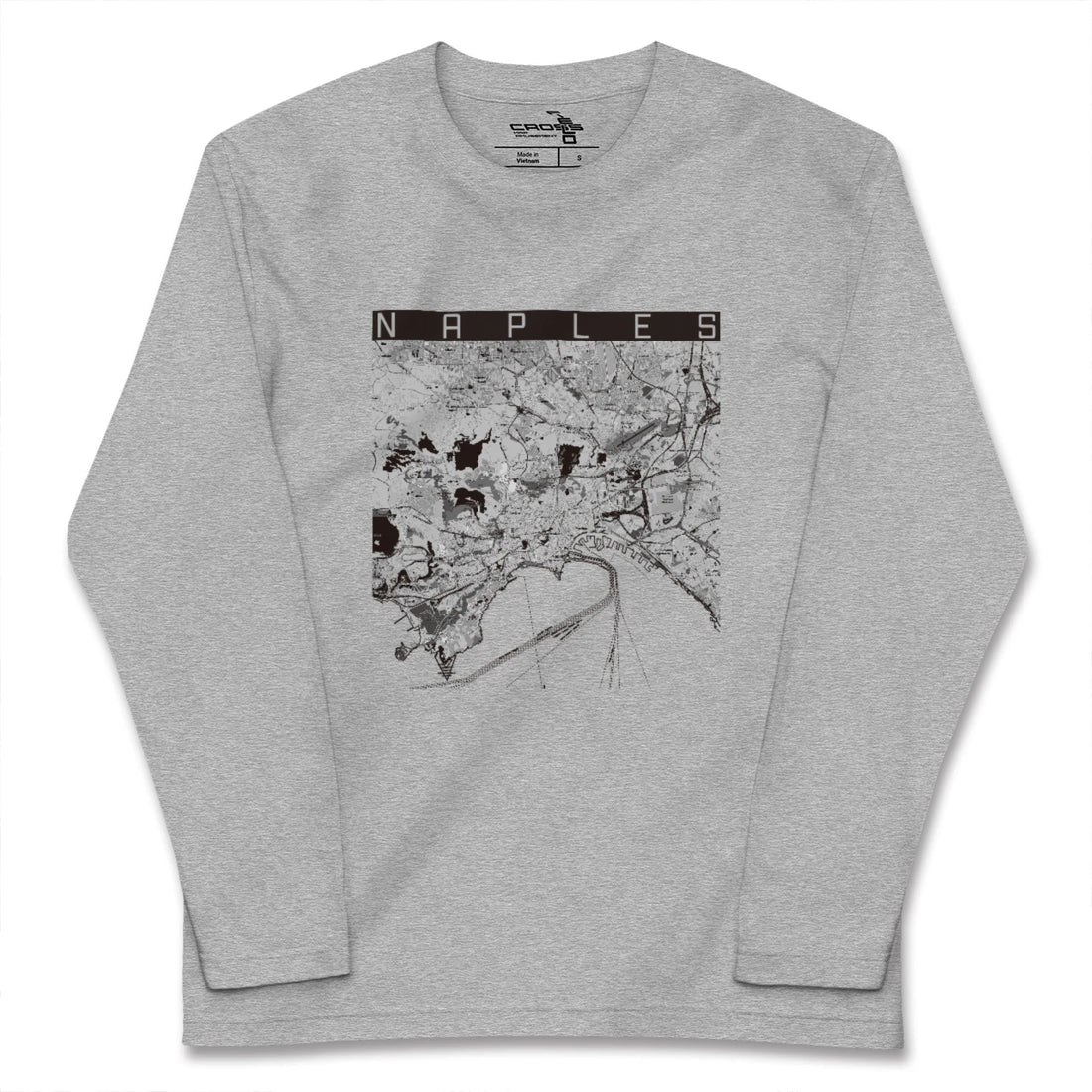 【ナポリ（イタリア）】地図柄ロングスリーブTシャツ