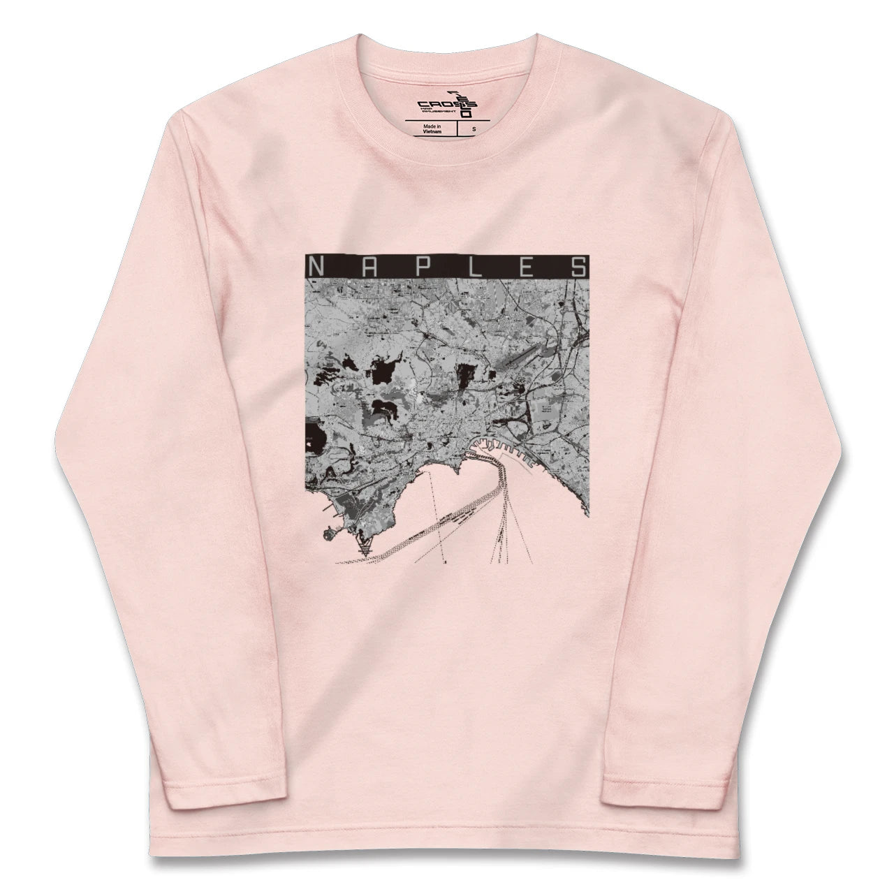 【ナポリ（イタリア）】地図柄ロングスリーブTシャツ