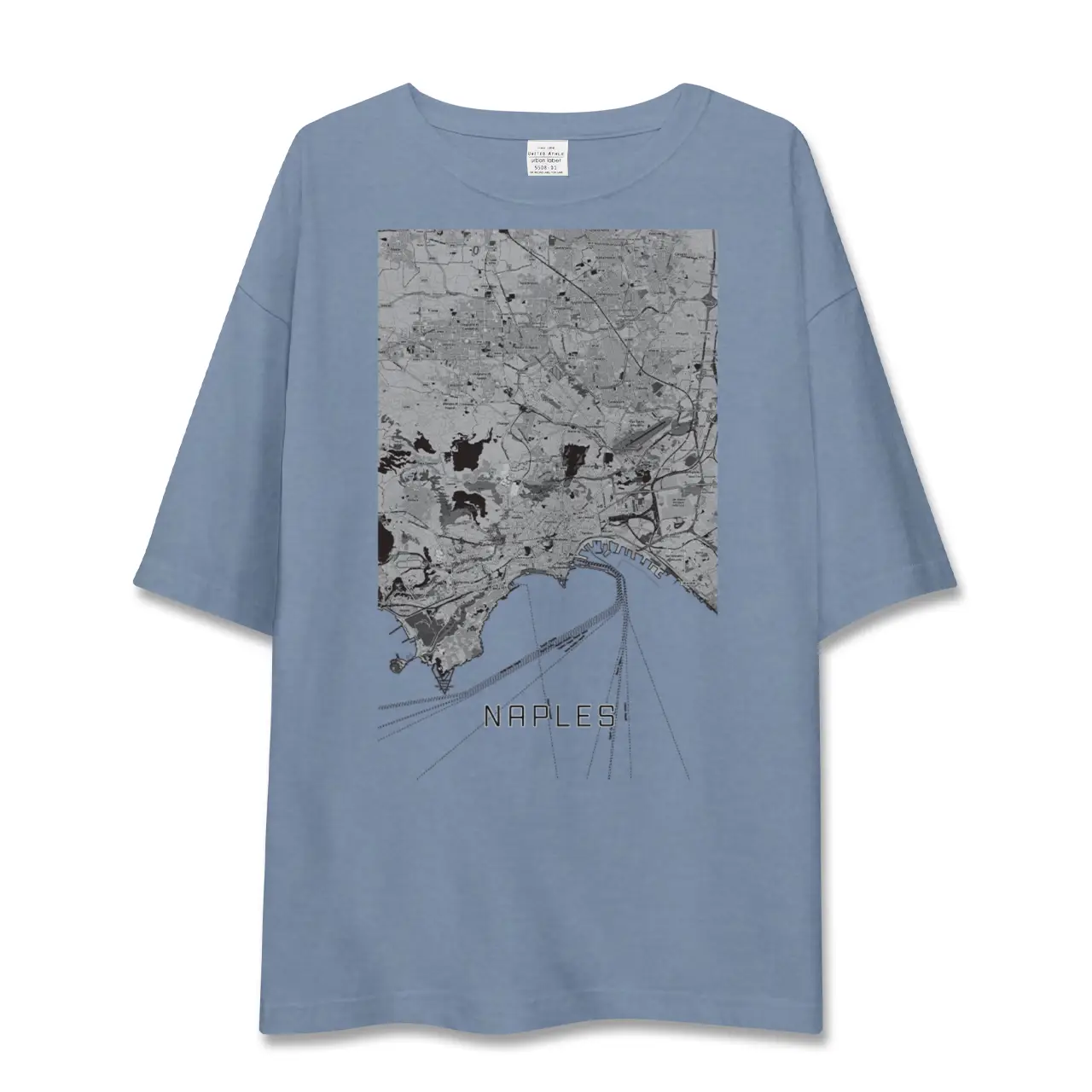 【ナポリ（イタリア）】地図柄ビッグシルエットTシャツ