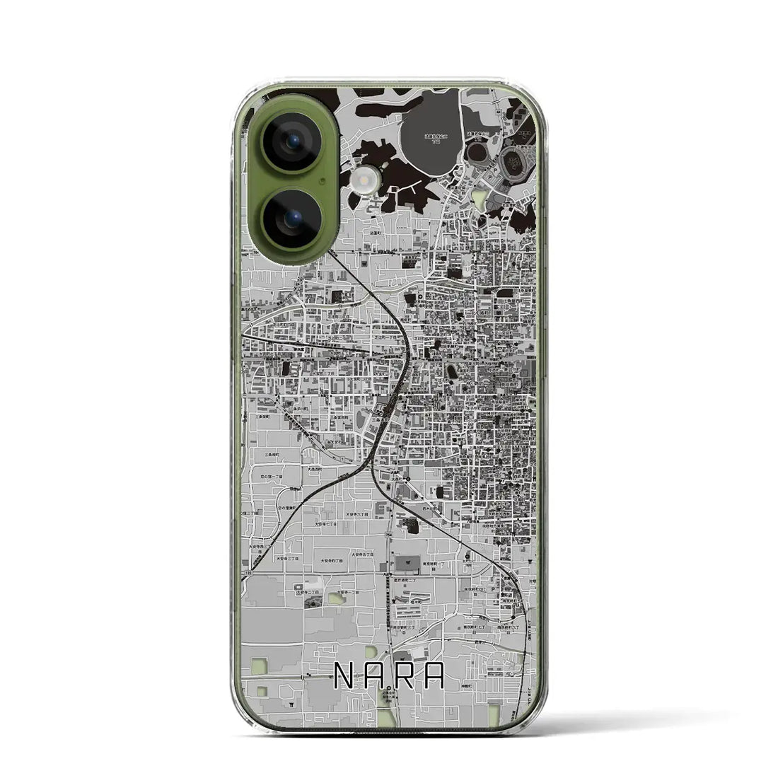 【奈良2(奈良県)】地図柄iPhoneケース(クリアタイプ)モノトーン・iPhone 17 Pro Max 用