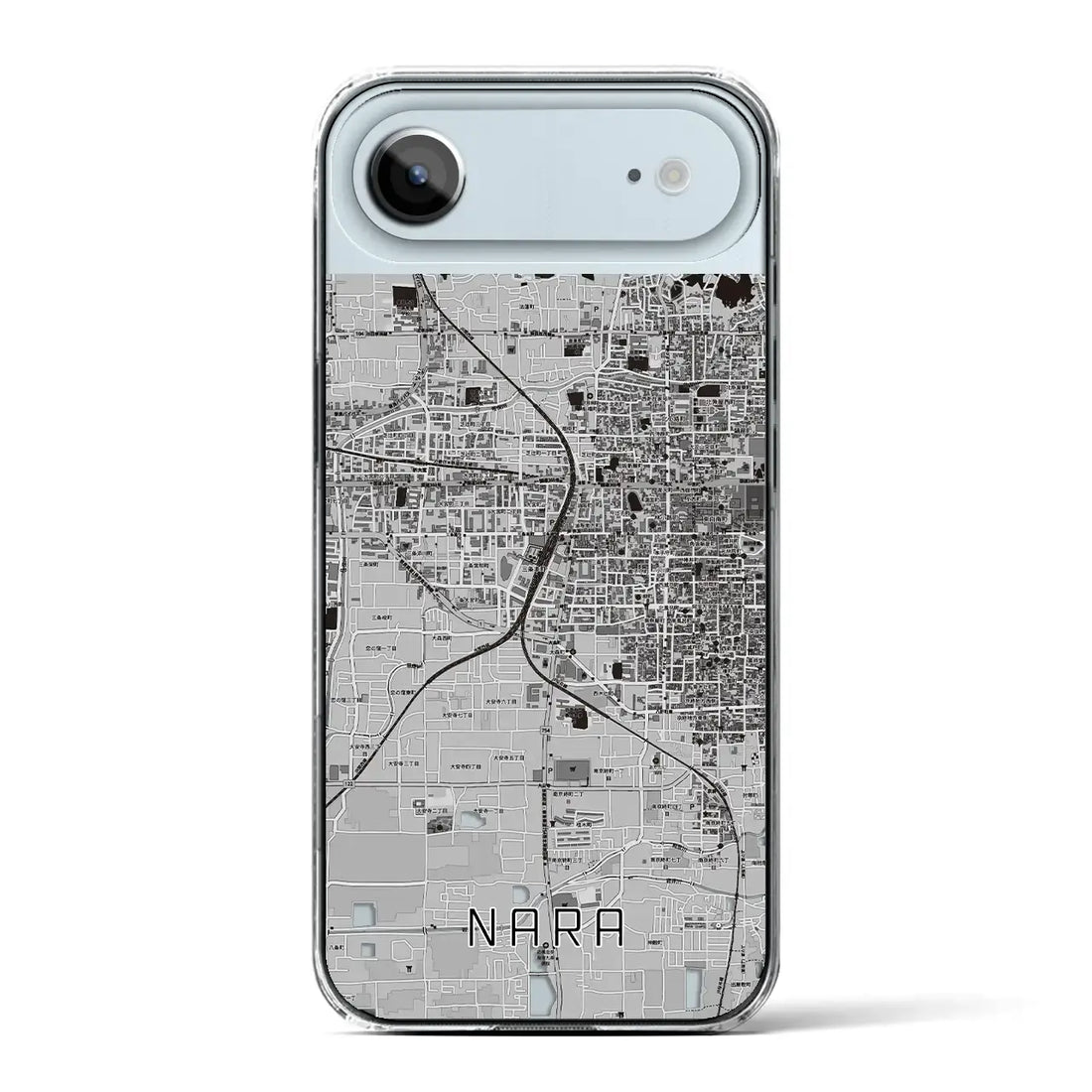 【奈良2（奈良県）】地図柄iPhoneケース（クリアタイプ）モノトーン・iPhone 17 Pro Max 用