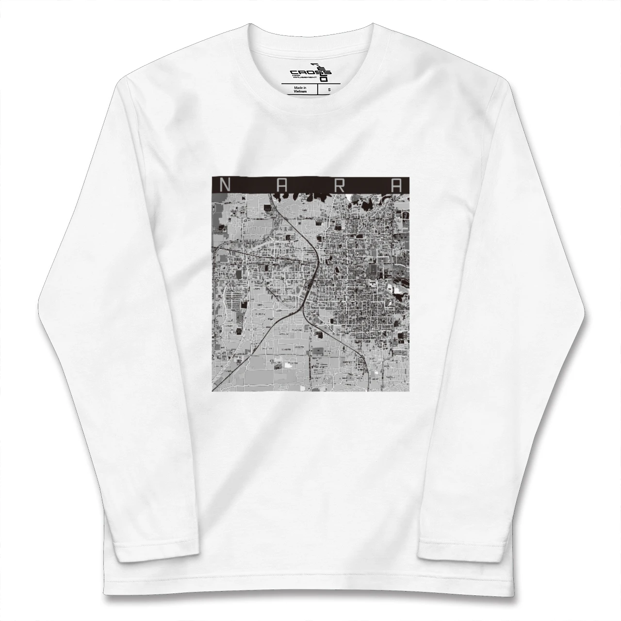 【奈良2（奈良県）】地図柄ロングスリーブTシャツ