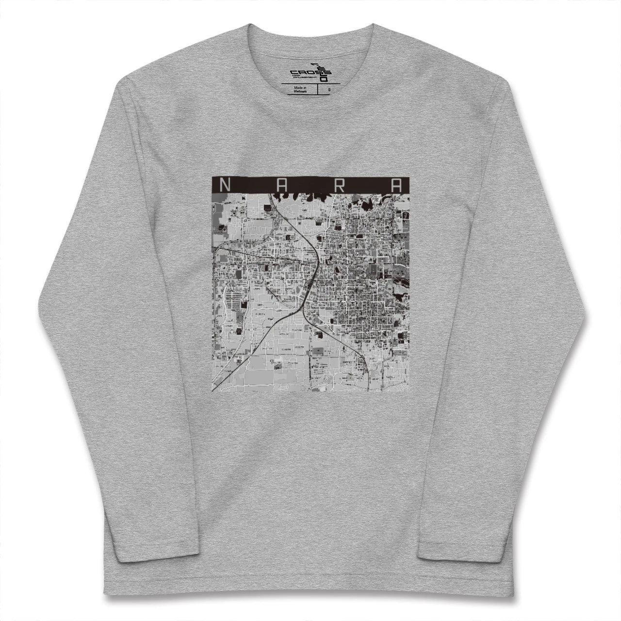 【奈良2（奈良県）】地図柄ロングスリーブTシャツ