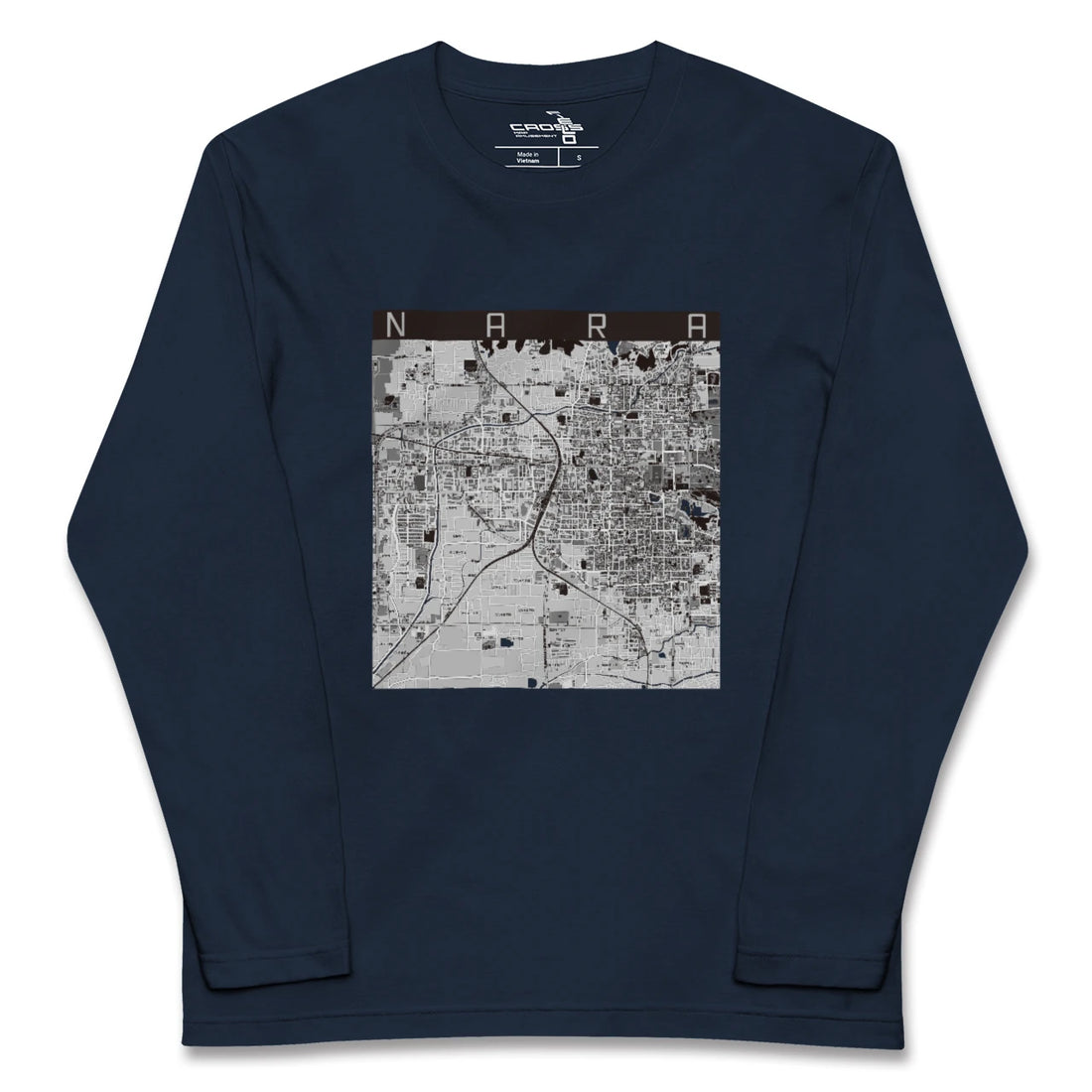 【奈良2（奈良県）】地図柄ロングスリーブTシャツ