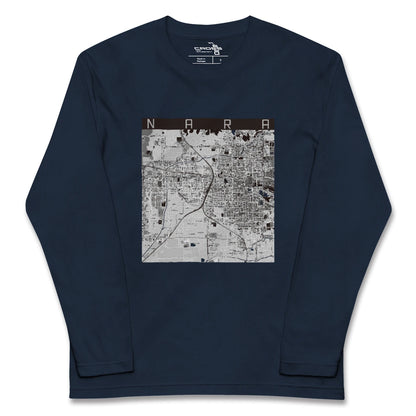 【奈良2（奈良県）】地図柄ロングスリーブTシャツ