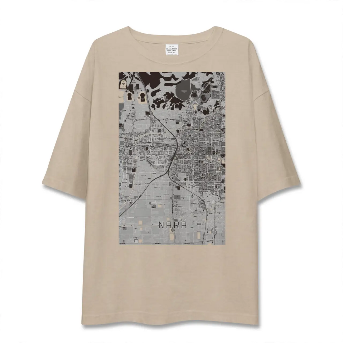 【奈良2（奈良県）】地図柄ビッグシルエットTシャツ