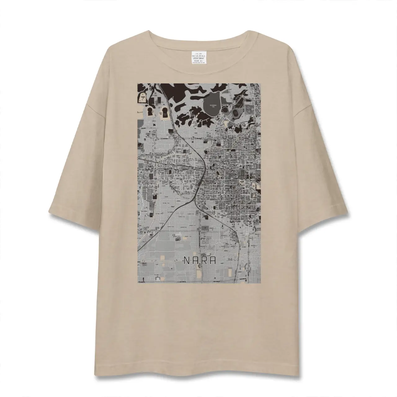 【奈良2（奈良県）】地図柄ビッグシルエットTシャツ