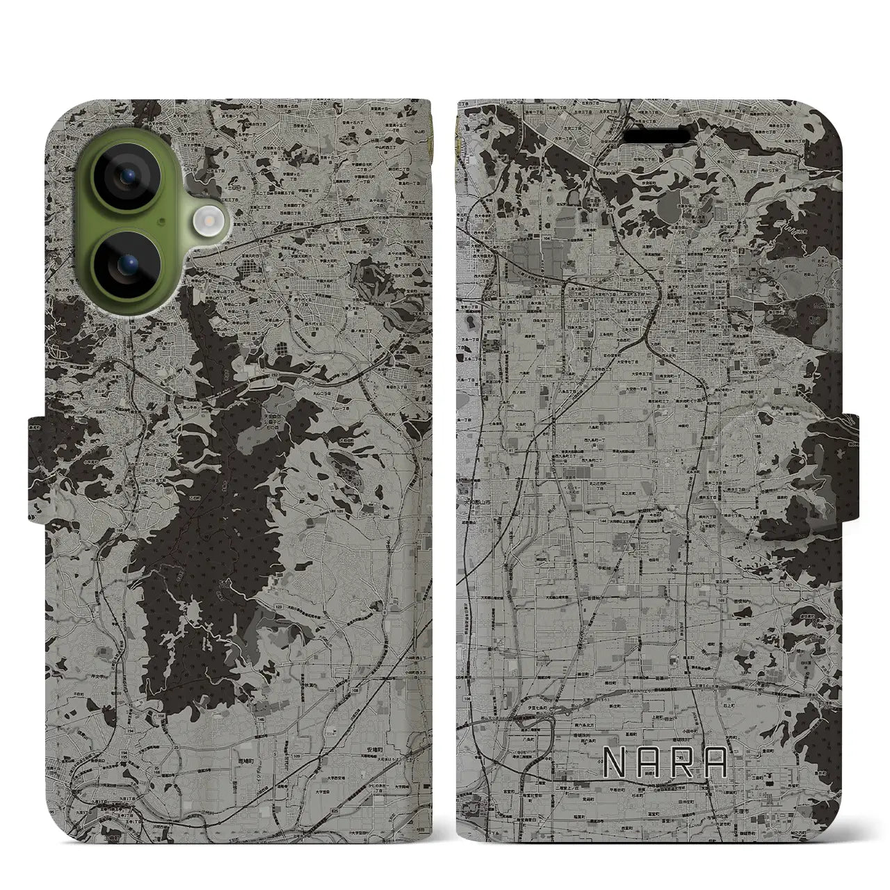 【奈良（奈良県）】地図柄iPhoneケース（手帳タイプ）