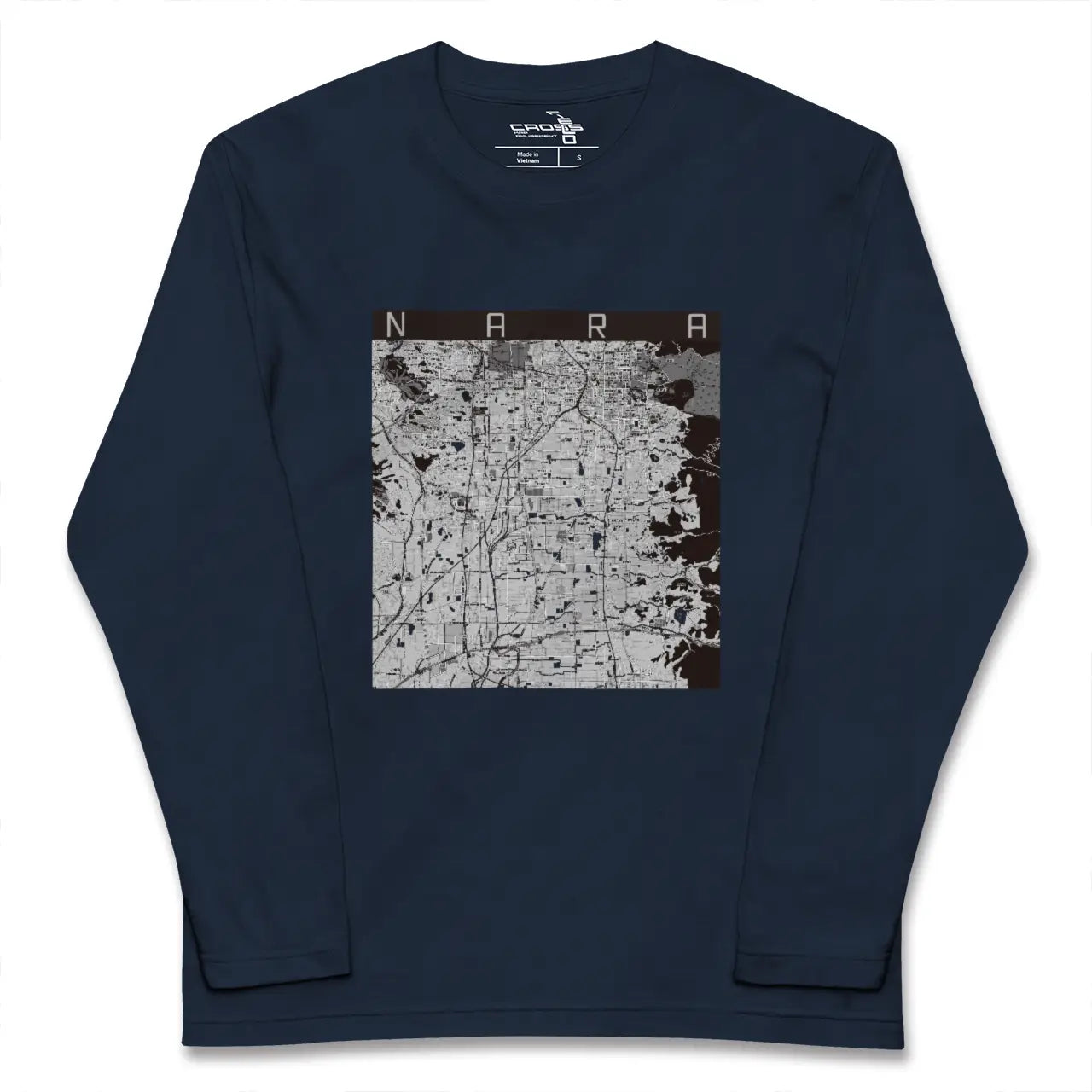 【奈良（奈良県）】地図柄ロングスリーブTシャツ