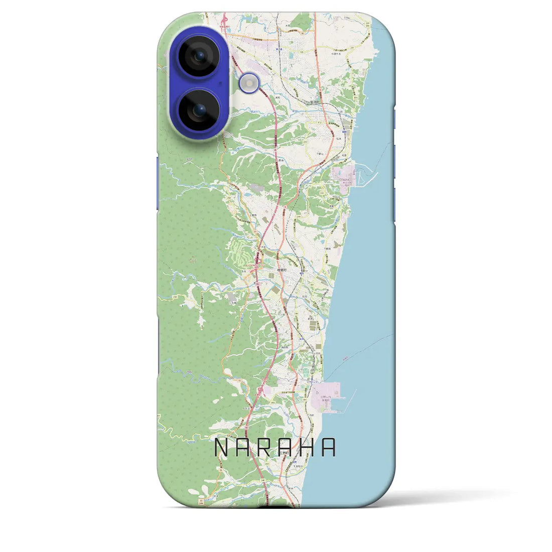 【楢葉（福島県）】地図柄iPhoneケース（バックカバータイプ）ナチュラル・iPhone 16 Pro Max 用
