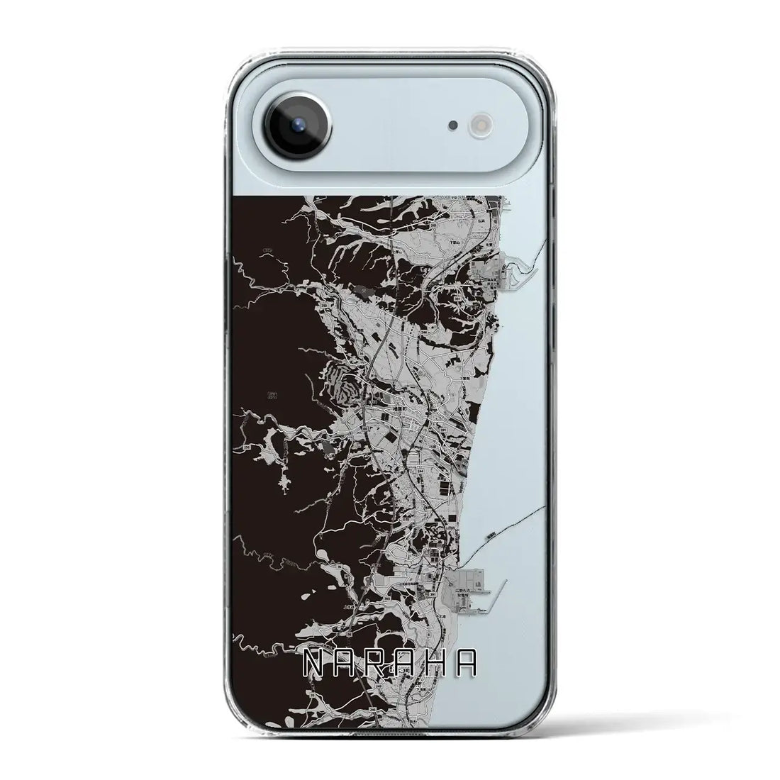 【楢葉(福島県)】地図柄iPhoneケース(クリアタイプ)モノトーン・iPhone 17 Pro Max 用