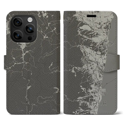 【楢葉（福島県）】地図柄iPhoneケース（手帳タイプ）モノトーン・iPhone 16 用