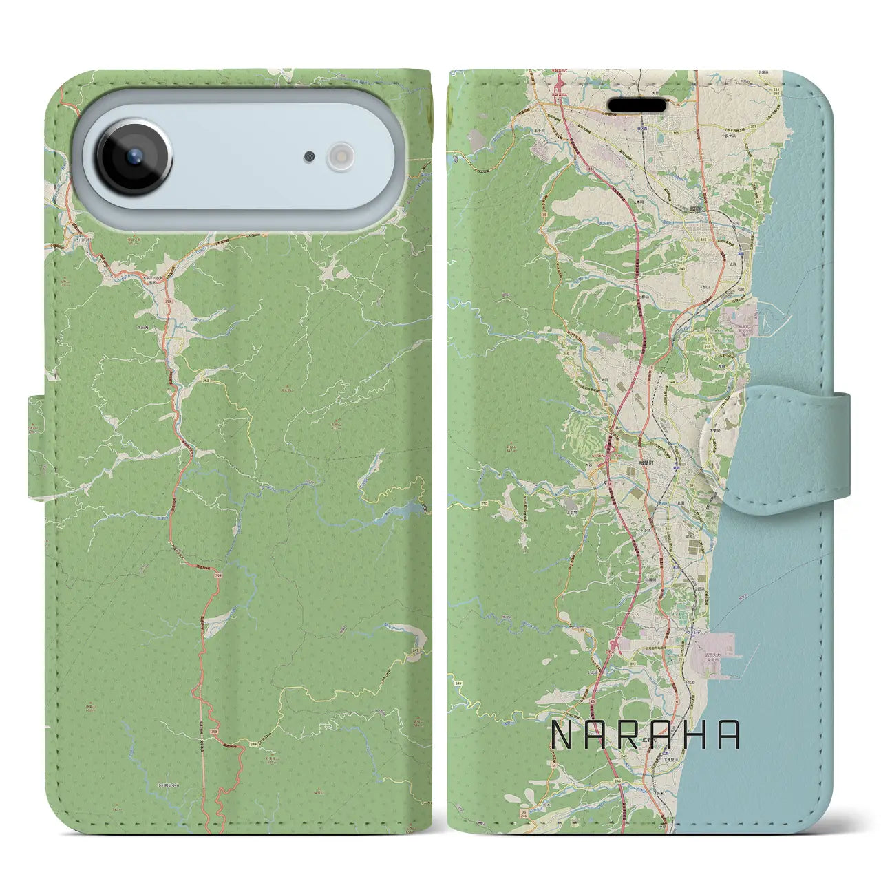 【楢葉（福島県）】地図柄iPhoneケース（手帳タイプ）