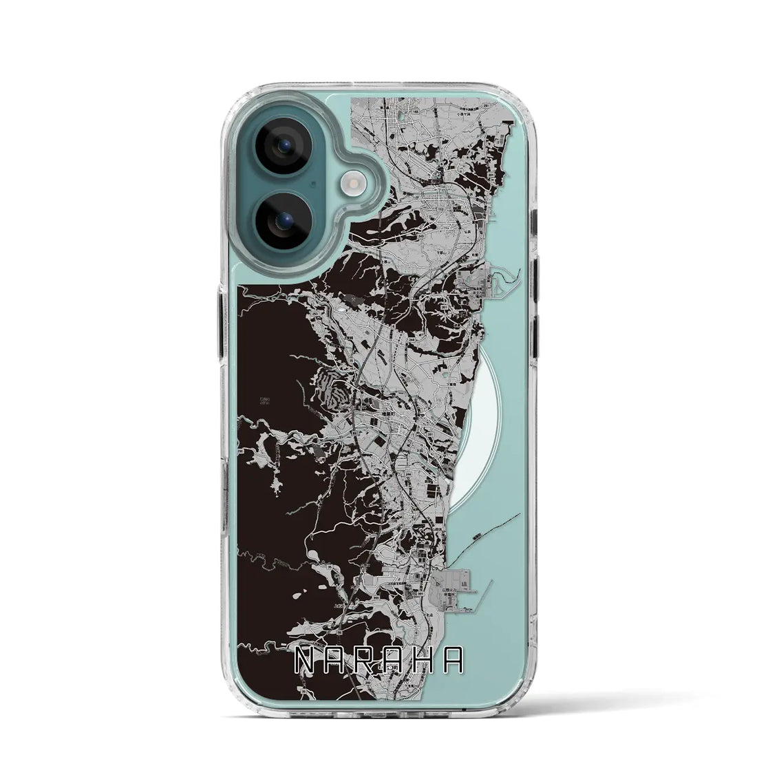 【楢葉(福島県)】地図柄iPhoneケース(MagSafeタイプ)モノトーン・iPhone 16 Pro 用