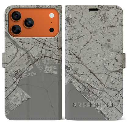 【習志野2（千葉県）】地図柄iPhoneケース（手帳タイプ）