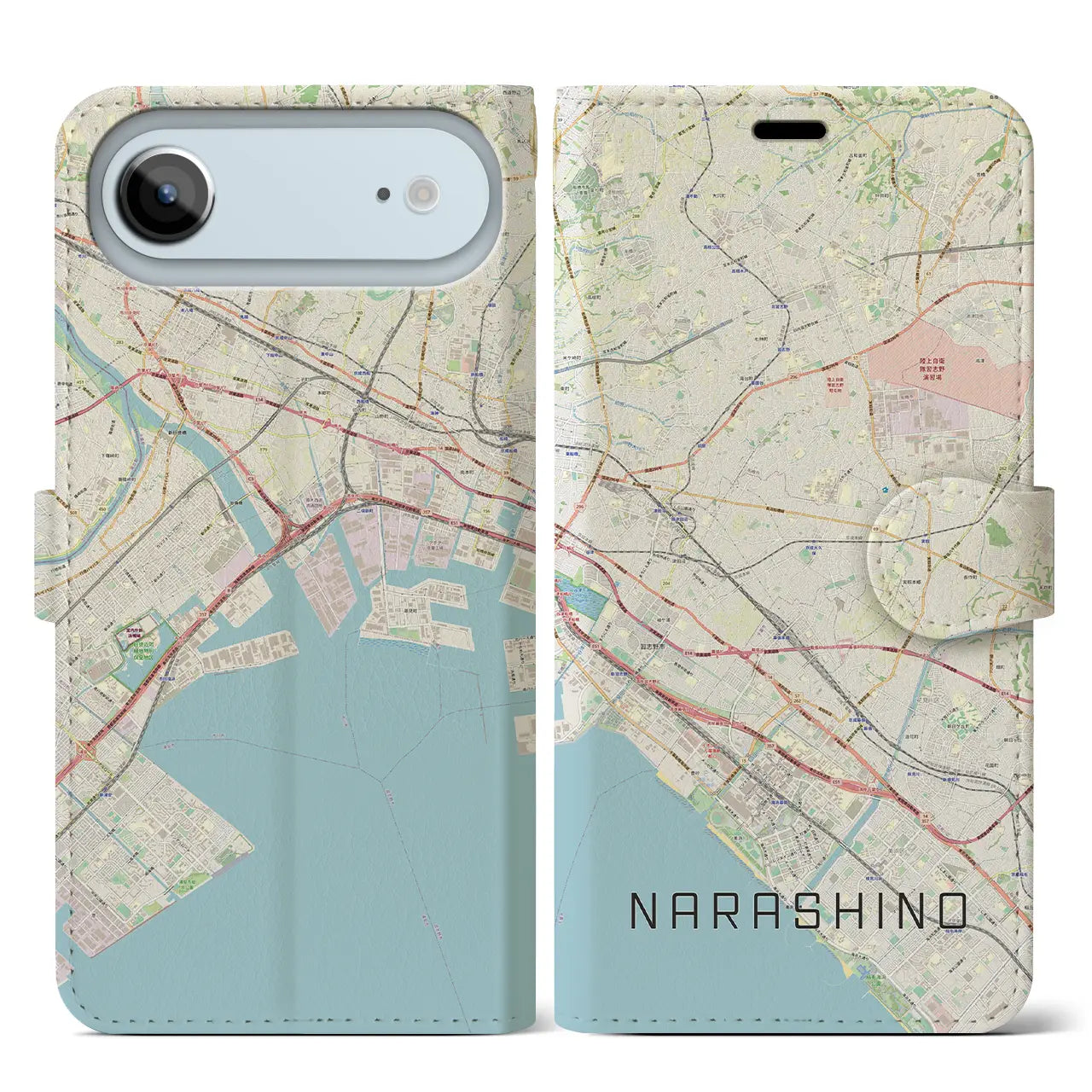 【習志野2（千葉県）】地図柄iPhoneケース（手帳タイプ）