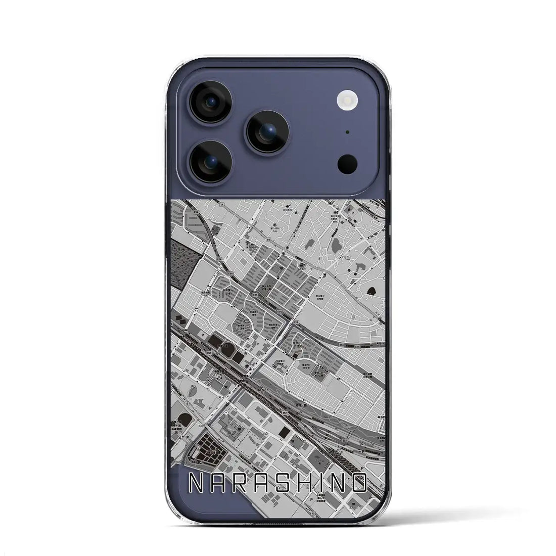 【習志野（千葉県）】地図柄iPhoneケース（クリアタイプ）