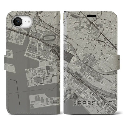 【習志野（千葉県）】地図柄iPhoneケース（手帳タイプ）