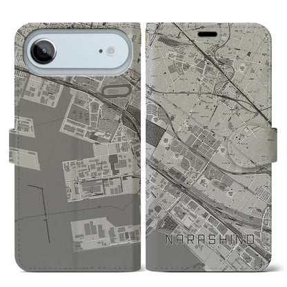 【習志野（千葉県）】地図柄iPhoneケース（手帳タイプ）