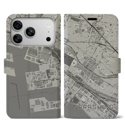 【習志野（千葉県）】地図柄iPhoneケース（手帳タイプ）