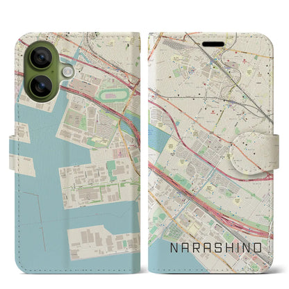 【習志野（千葉県）】地図柄iPhoneケース（手帳タイプ）