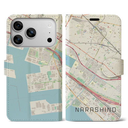 【習志野（千葉県）】地図柄iPhoneケース（手帳タイプ）