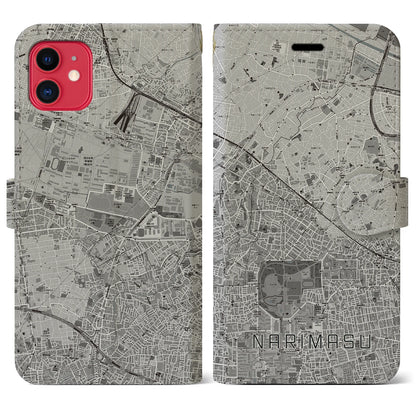 【成増（東京都）】地図柄iPhoneケース（手帳タイプ）モノトーン・iPhone 11 用