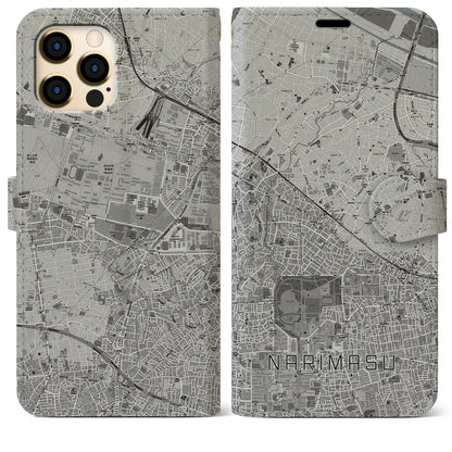 【成増（東京都）】地図柄iPhoneケース（手帳タイプ）モノトーン・iPhone 12 Pro Max 用