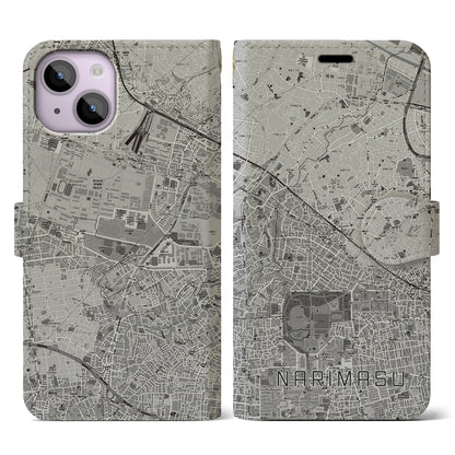 【成増（東京都）】地図柄iPhoneケース（手帳タイプ）モノトーン・iPhone 14 用