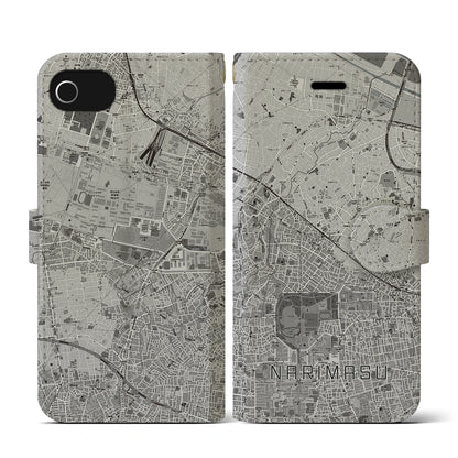 【成増（東京都）】地図柄iPhoneケース（手帳タイプ）モノトーン・iPhone SE（第3 / 第2世代） / 8 / 7 / 6s / 6 用