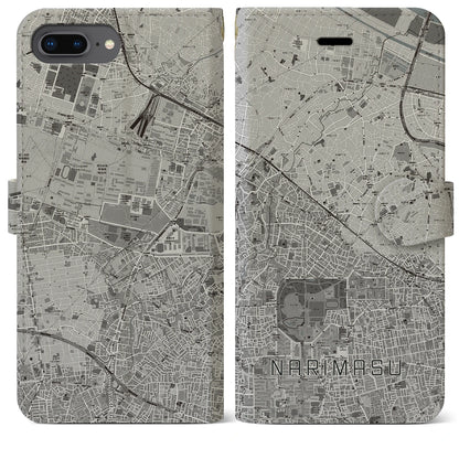 【成増（東京都）】地図柄iPhoneケース（手帳タイプ）モノトーン・iPhone 8Plus /7Plus / 6sPlus / 6Plus 用