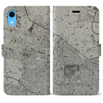 【成増（東京都）】地図柄iPhoneケース（手帳タイプ）モノトーン・iPhone XR 用