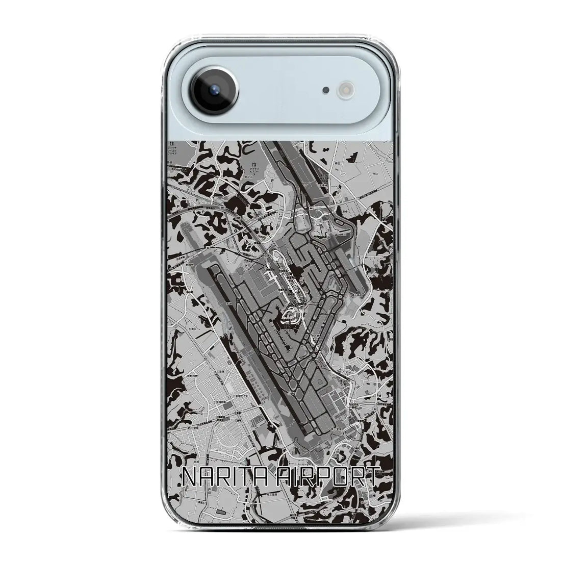 【成田空港（千葉県）】地図柄iPhoneケース（クリアタイプ）モノトーン・iPhone 17 Pro Max 用